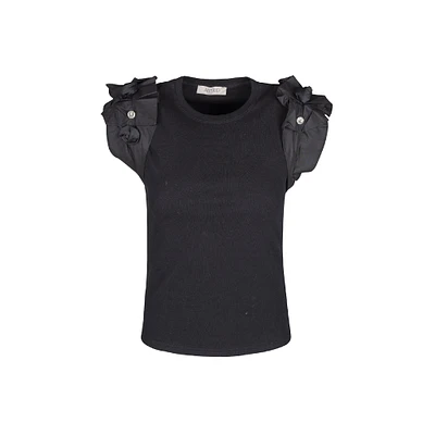 Astrid — Haut en maille légère pour femme Noir