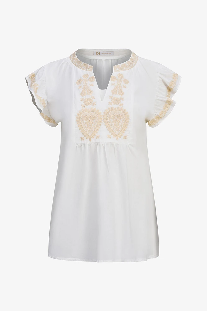 Embroidered Flowy Blouse | Ema&Carla