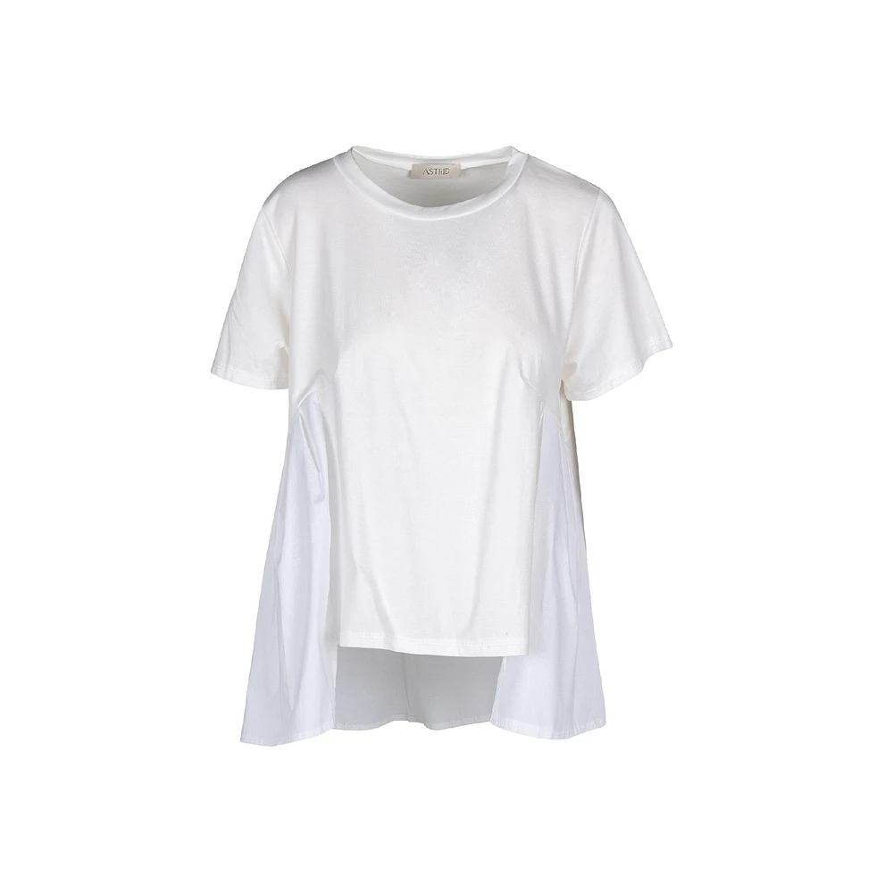 Astrid — Haut combiné tissé pour femme avec détails en tricot