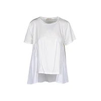 Astrid — Haut combiné tissé pour femme avec détails en tricot