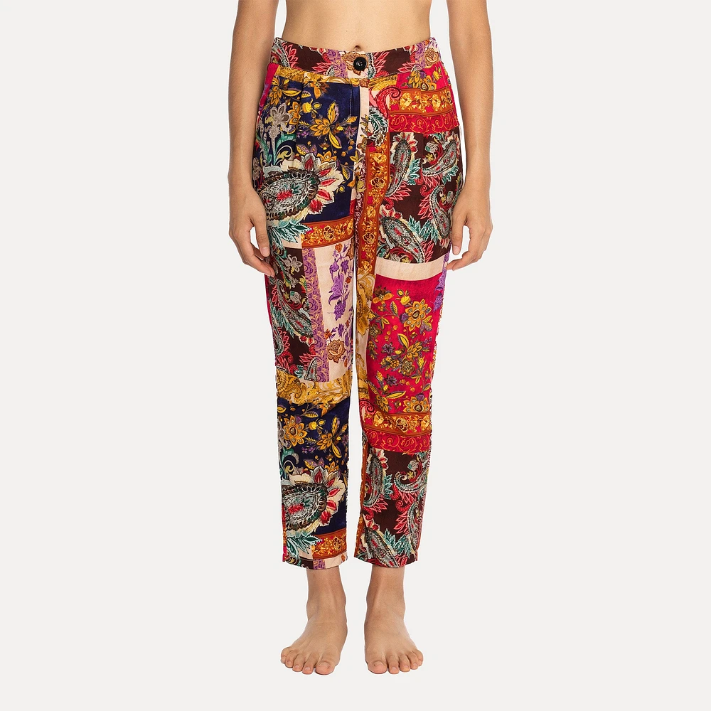 Astrid — Postcard Pant Patchwork Print