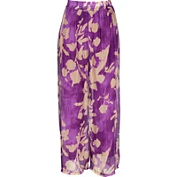 Wide-Leg Pull-On Printed Woven Pants