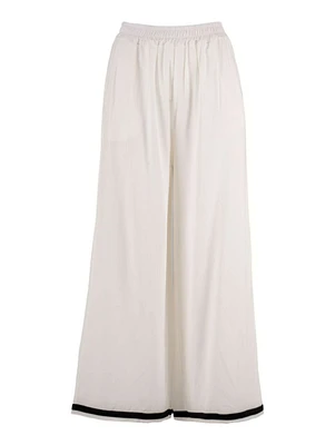 M Made Italy – Pantalon tissé pour femme Blanc