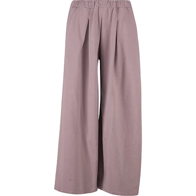 Wide-Leg Knit Pull-On Pants With Side Seam Pockets