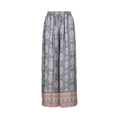 Astrid — Pantalon tissé décontracté pour femme Imprimé gris