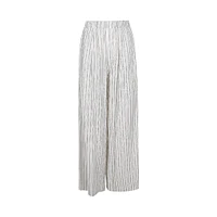 Astrid — Pantalon tissé décontracté pour femme Rayures blanches et noires