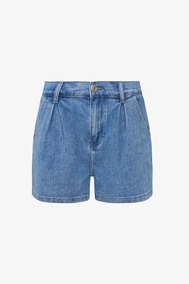 Pleated Denim Shorts | Ema&Carla