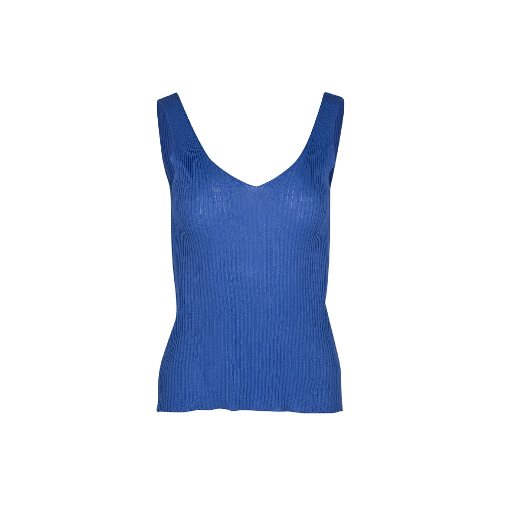 Astrid — Haut en tricot sans manches pour femme