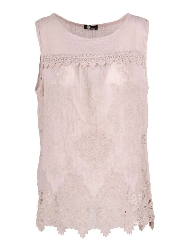 M Made Italy – Haut tissé pour femme Rose