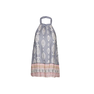 Astrid — Women's Sleeveless Woven Top Gray Print