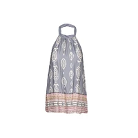 Astrid — Women's Sleeveless Woven Top Gray Print
