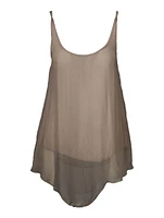 M Made Italy – Ladies Woven Cami Taupe