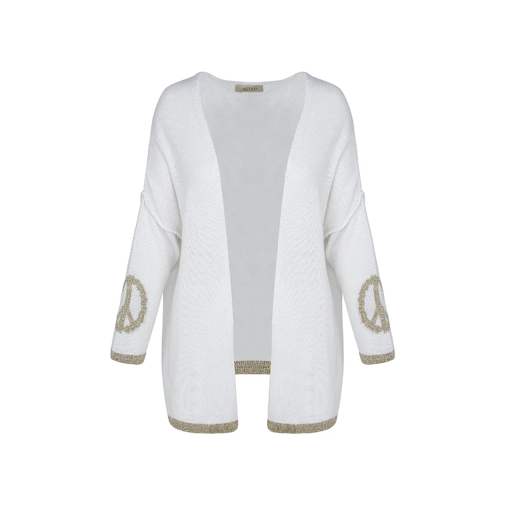 Astrid — Peace Keeper Cardigan White