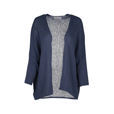 Astrid — Cardigan ouvert en maille pour femme Bleu