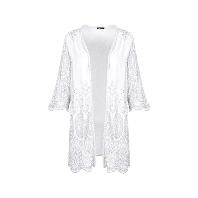 M Made Italy — Cardigan tissé à manches trois-quarts pour femme