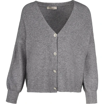 Astrid – Women's Knit Cardigan Charcoal Melange