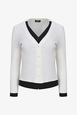 Cardigan à bordure contrastante | Ema&Carla