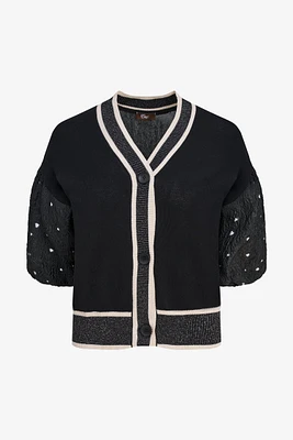 Cardigan à bordure contrastante | Ema&Carla