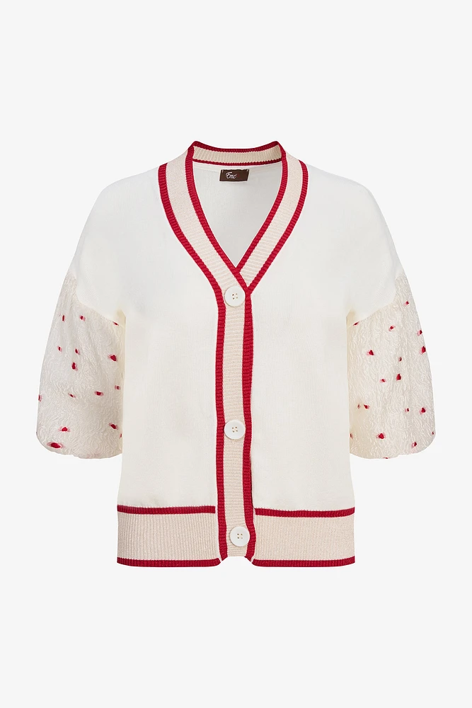Cardigan à bordure contrastante | Ema&Carla