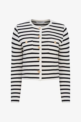 Striped Button Cardigan | Ema&Carla