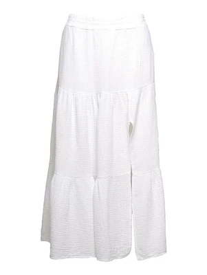 M Made Italy – Jupe tissée pour femme Blanc