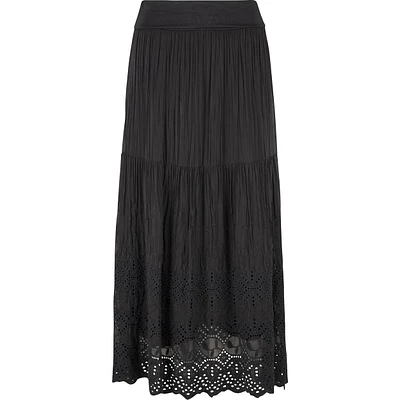 Embroidered Front Pull-On Woven Skirt