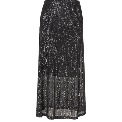 Ankle-Length Sequin Knit Pull-On Skirt