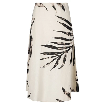 Astrid — Women's Elegant Woven Skirt Palm Print