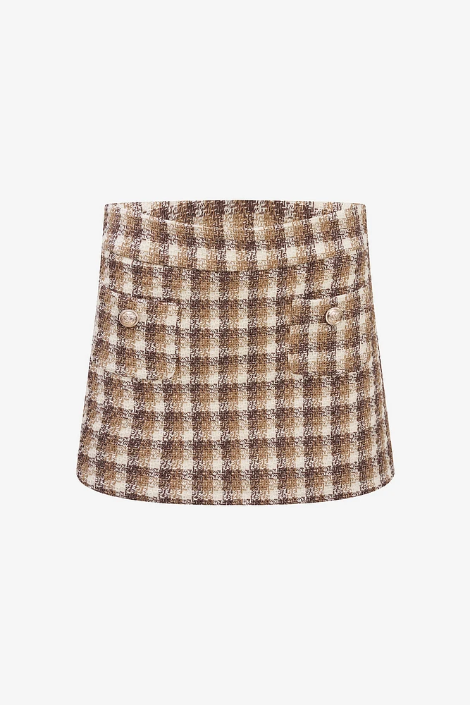 Plaid Tweed Skirt | Ema&Carla