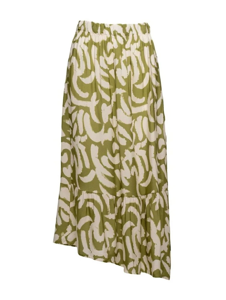 M Made Italy – Ladies Woven Skirt Green Combo