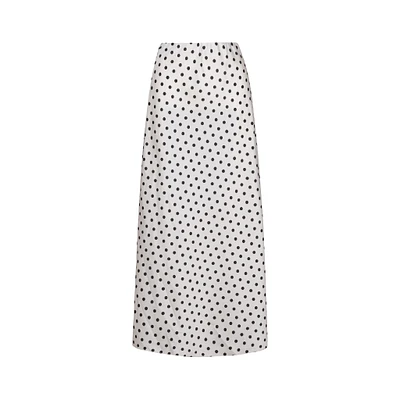 Astrid — Jupe tissée élégante pour femme Pois crème