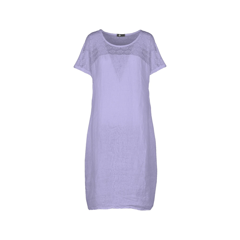 M Made Italy — Women's Woven and Knitted Short Sleeve Dress