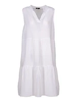 M Made Italy – Robe tissée sans manches pour femme Blanc