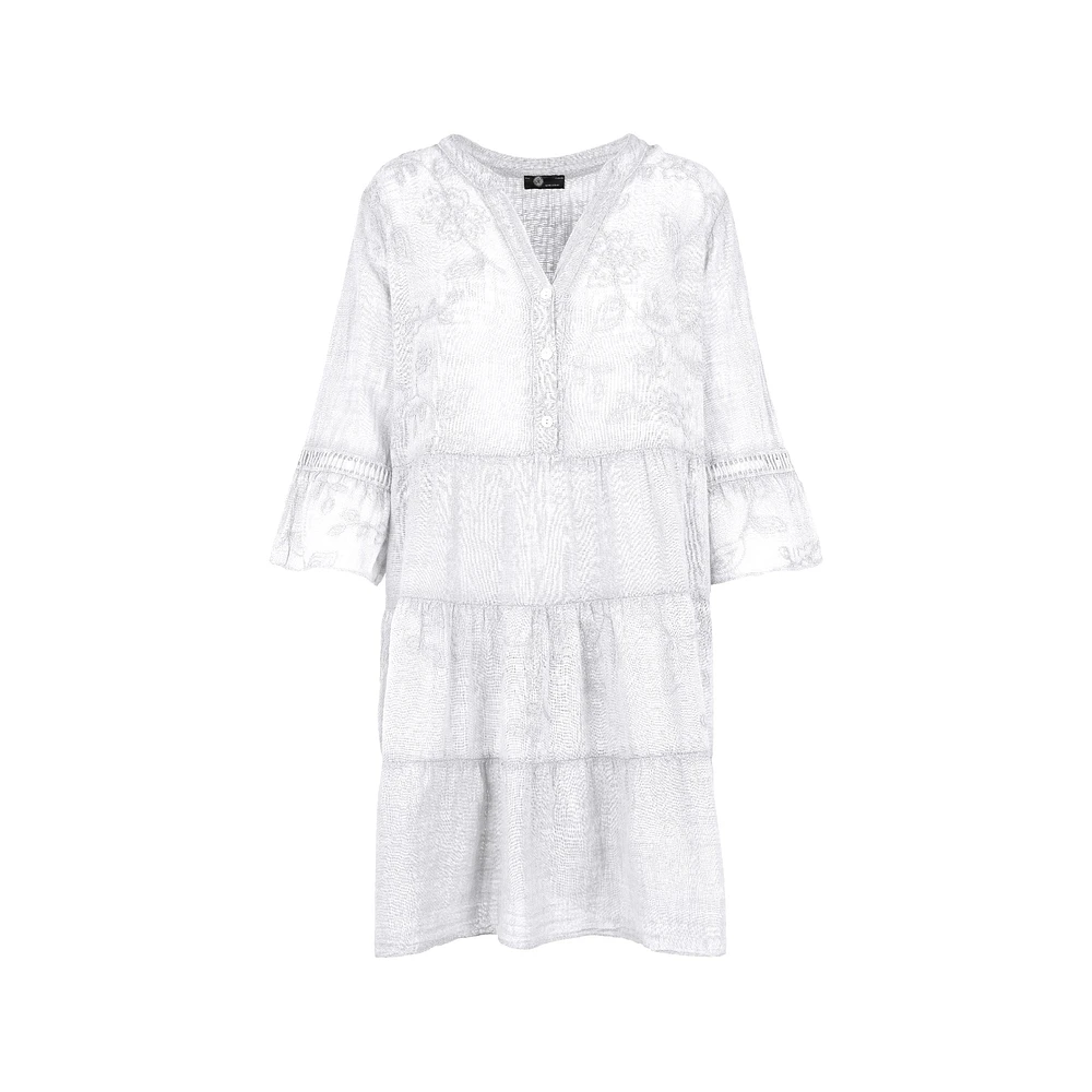 M Made Italy — Robe tissée à manches trois-quarts pour femme