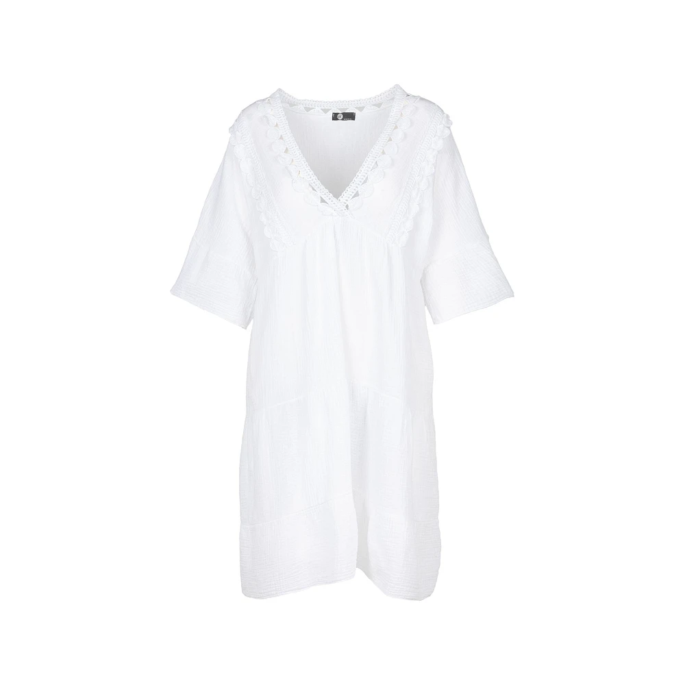 M Made Italy — Robe tissée à manches mi-longues pour femme