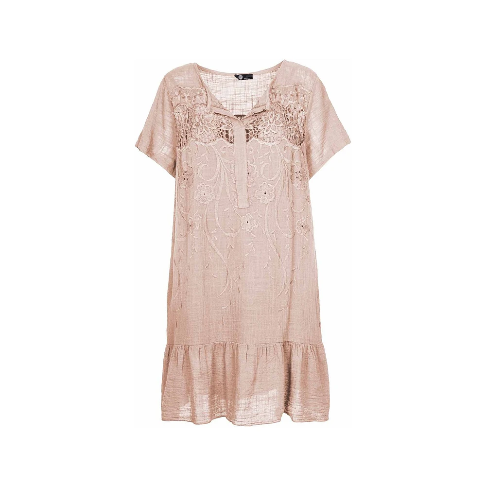 M Made italy — Women's Woven Short Sleeve Dress