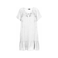 M Made Italy — Robe tissée à manches courtes pour femme