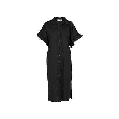 Astrid — Wander Ruffle Sleeve Dress Black