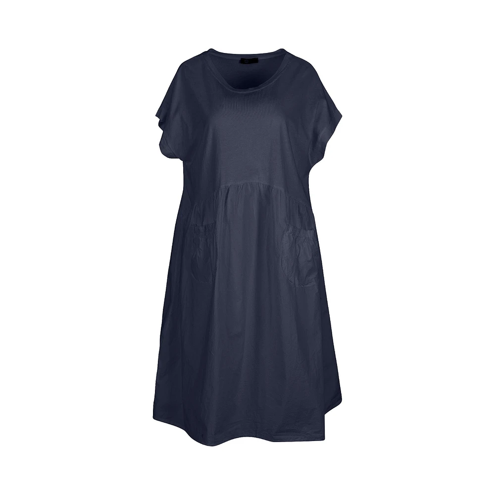 M Made Italy — Robe combinée en tricot et tissé pour femme