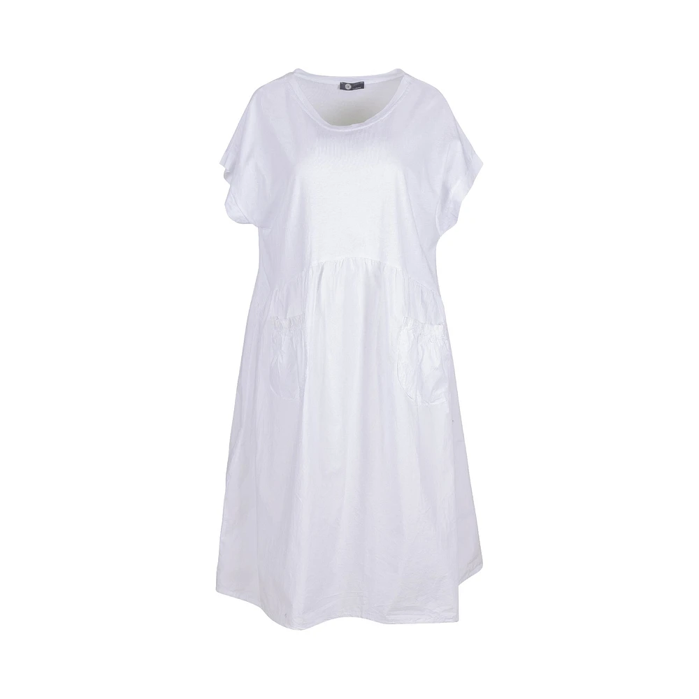 M Made Italy — Robe combinée en tricot et tissé pour femme