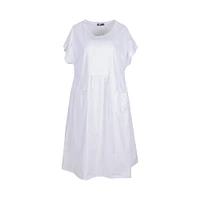 M Made Italy — Robe combinée en tricot et tissé pour femme