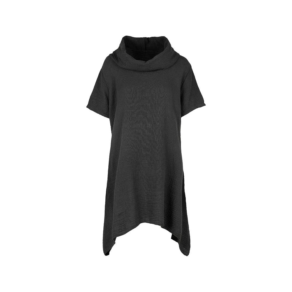 M Made Italy — Women's Woven Short Sleeve Tunic