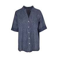 M Made Italy — Chemise tissée pour femme Bleu marine