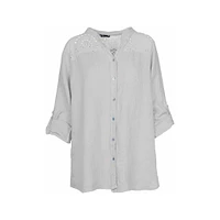 M Made Italy — Chemise tissée à manches longues pour femme