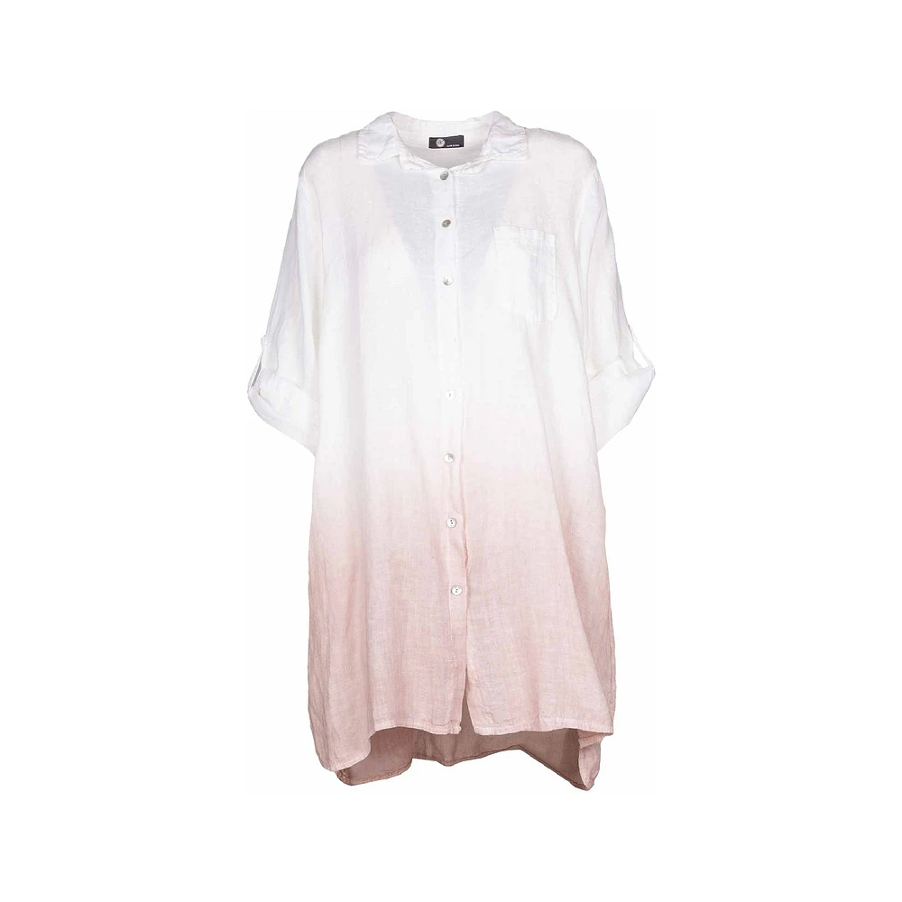 M Made Italy — Chemise tissée à manches 3/4 pour femme