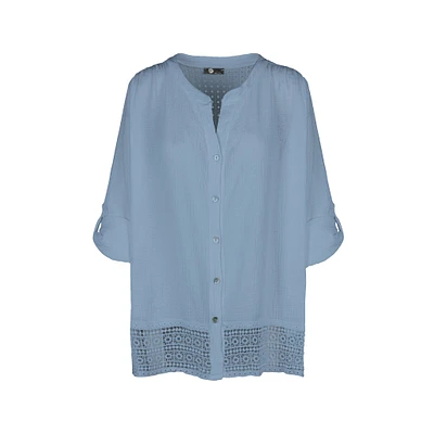 M Made Italy — Women's Woven Long Sleeve Shirt