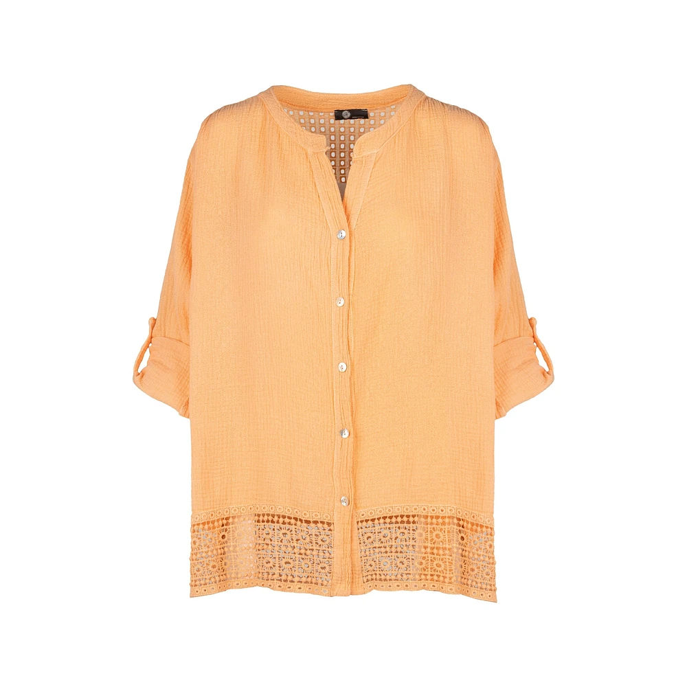 M Made Italy — Women's Woven Long Sleeve Shirt