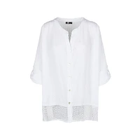 M Made Italy — Chemise tissée à manches longues pour femme