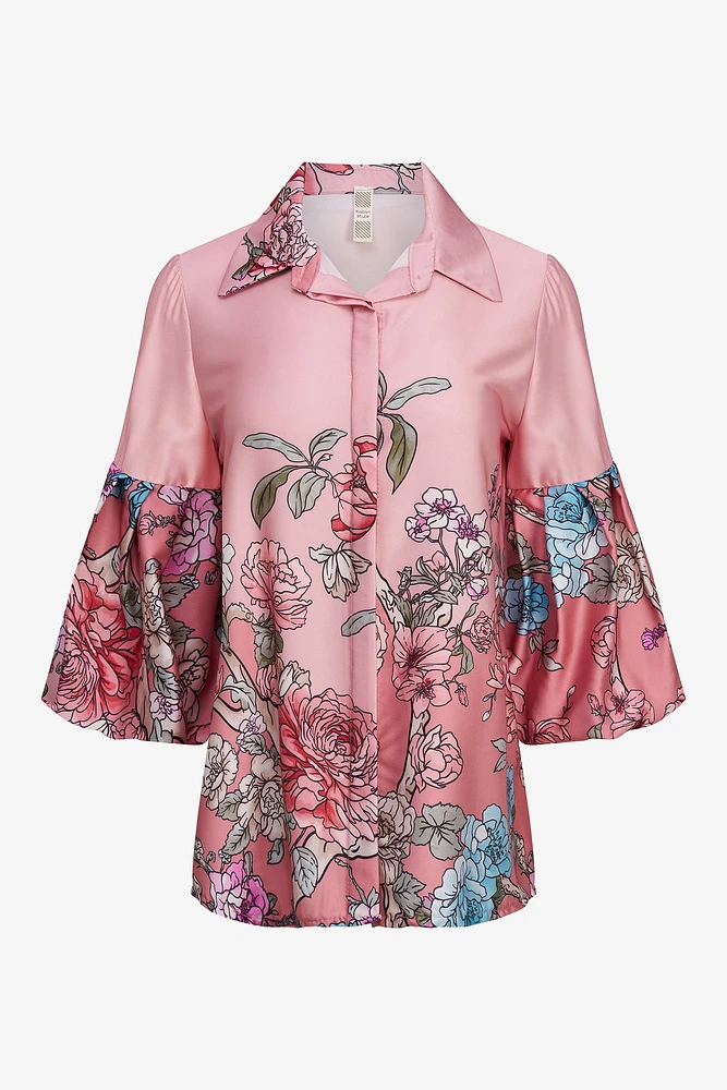 Chemise à manches fleuries | Ema&Carla
