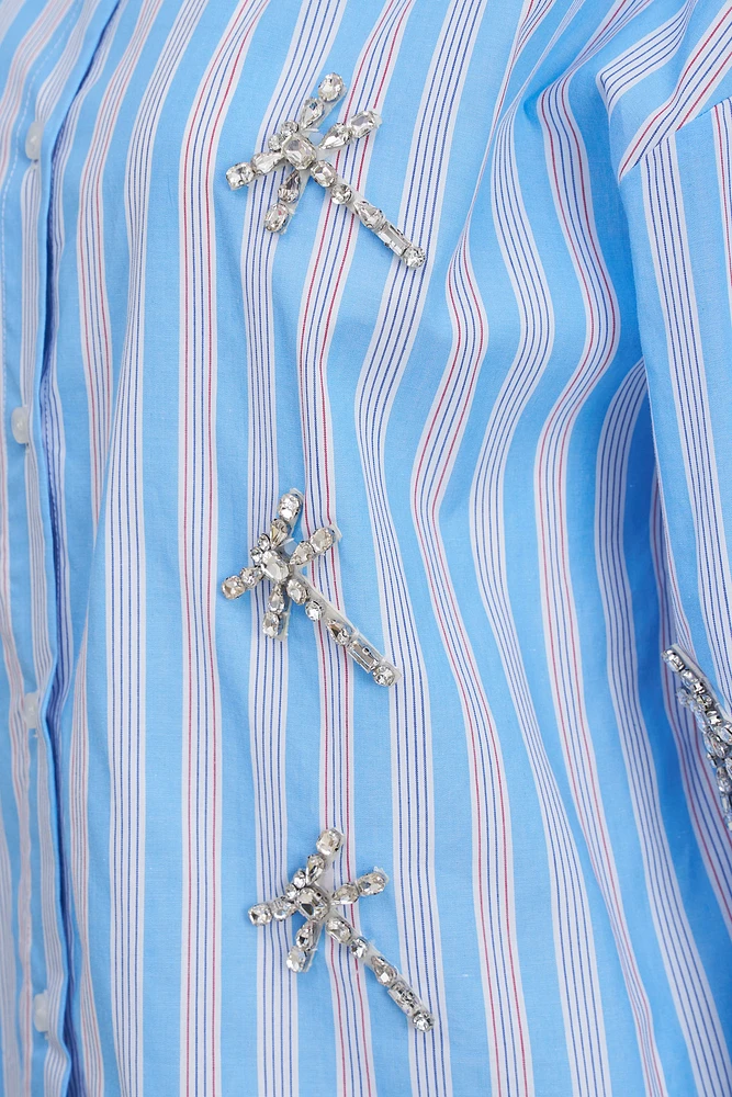 Chemise rayée ornée | Ema&Carla